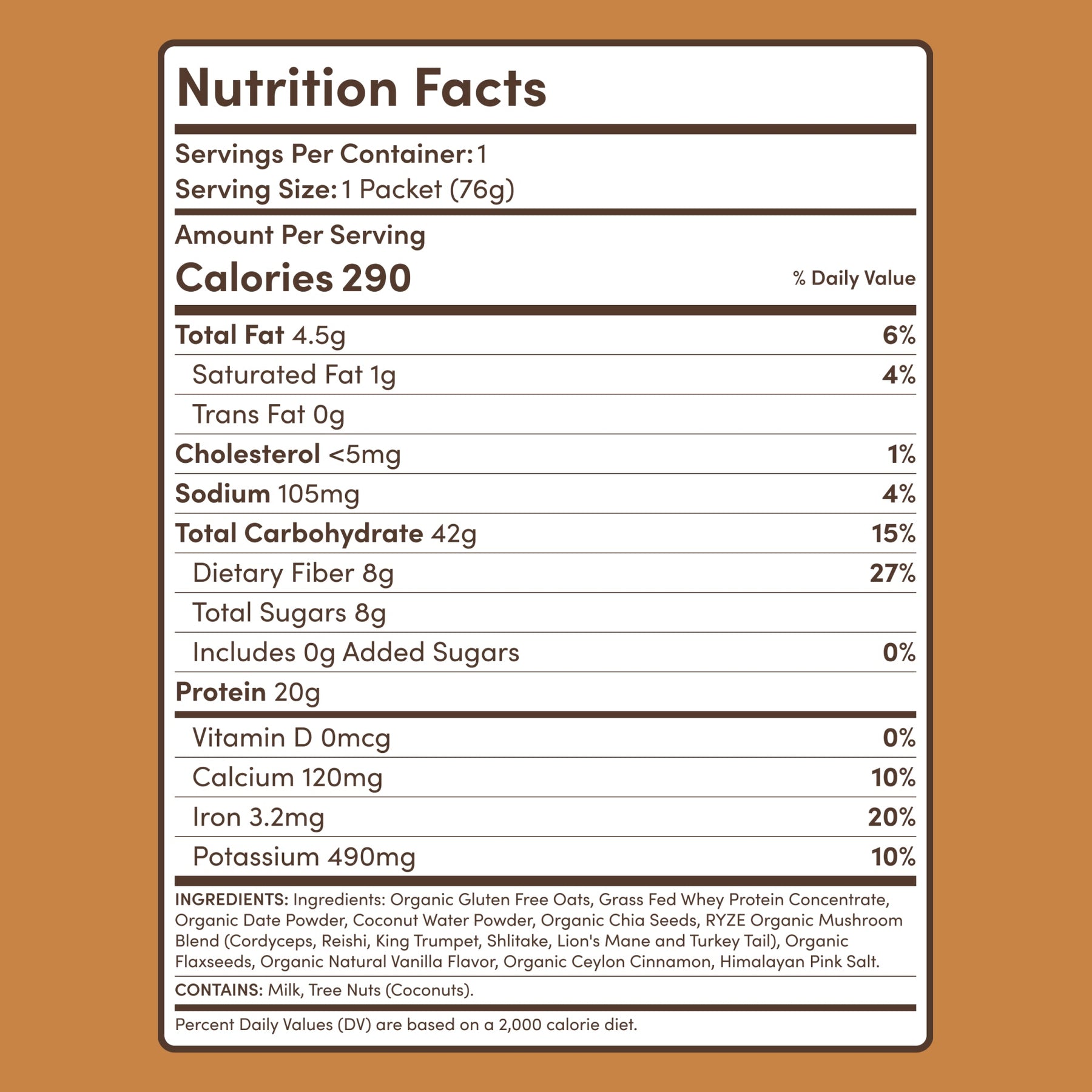 Mushroom Overnight Oats 14 Servings